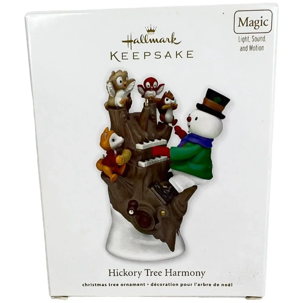 Hallmark Keepsake Ornament Hickory Tree Harmony‎ 2011 Snowman Light Sound Motion